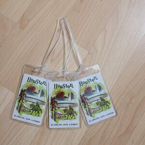 Delta Airlines Houston Luggage Tags - Vintage DL IAH Playing Card Name Tag (3)